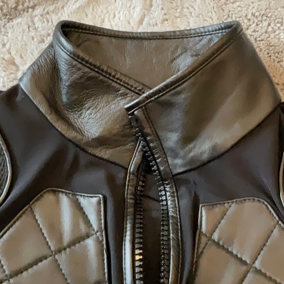 BLANC NOIR Leather and Mesh Moto Jacket NWOT  size small - Picture 16 of 16